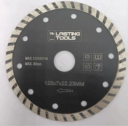 Диск алмазный отрезной TURBO 125х22,2 мм, сухая резка  LASTING TOOLS 25157