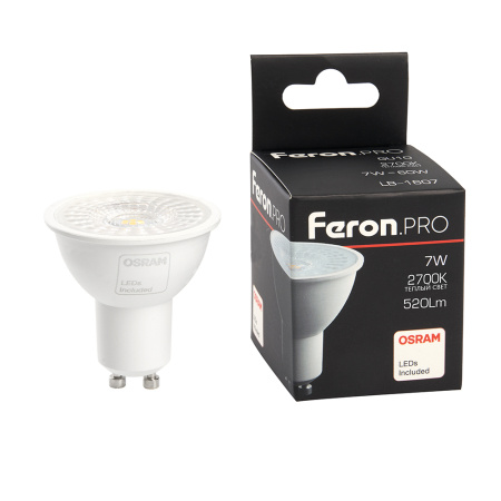 Лампа светодиодная LB-1607 GU10 7W 230V 6400К с линзой 110° OSRAM LED 38184