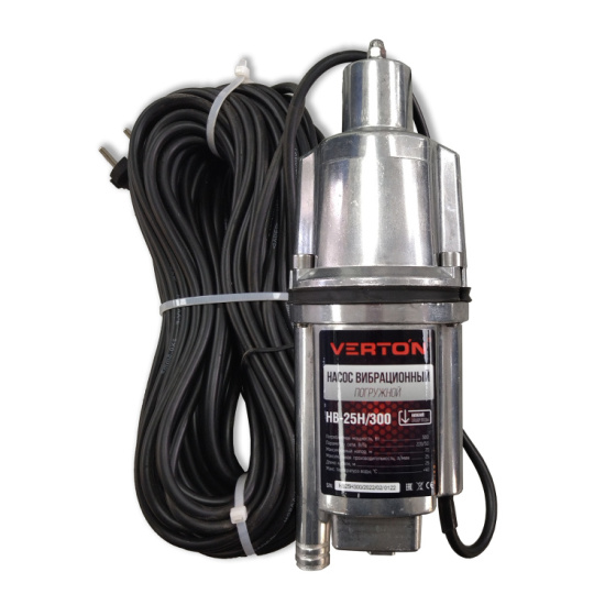Насос вибрационный Verton НВ-25Н/300 (220В, 300Вт, 25м D-100мм ниж.забор)