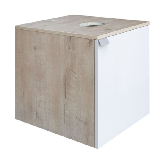Тумба "HOME 45" бел. с умывальником наклад.Art Cut/Art Slim подвесн.