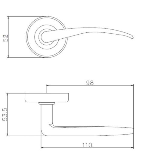 Ручка раздельная LM/AN R.H50.015 BL-24 черный 45947