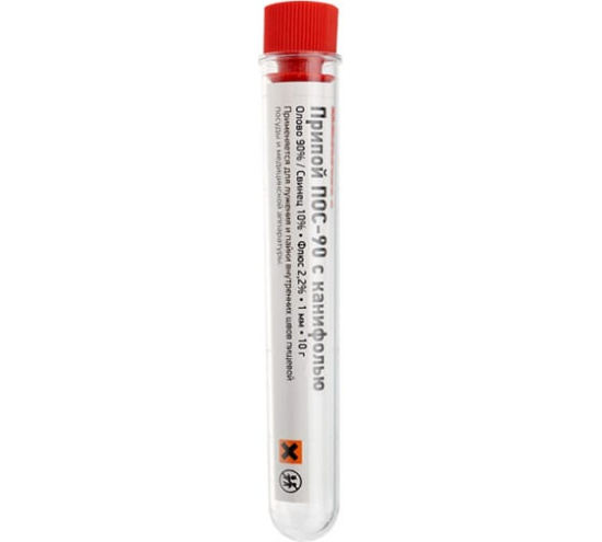 Припой с канифолью ПОС-90 D 1,0мм, 10г REXANT 09-3102