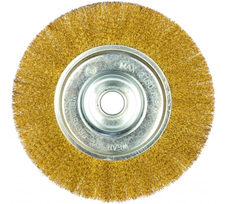 Щетка для УШМ 200мм, плоская, латунь, Matrix 74668