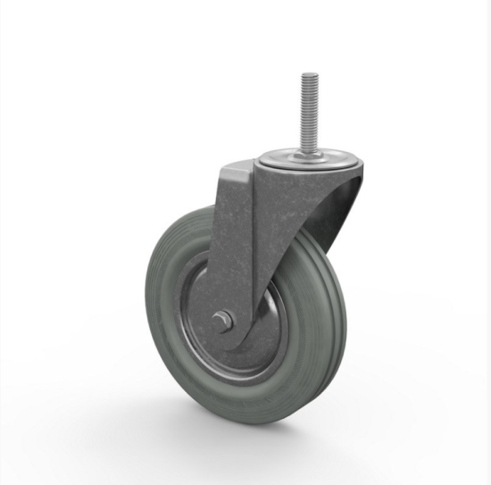 Опора колесная 50" поворотная серая резина 
