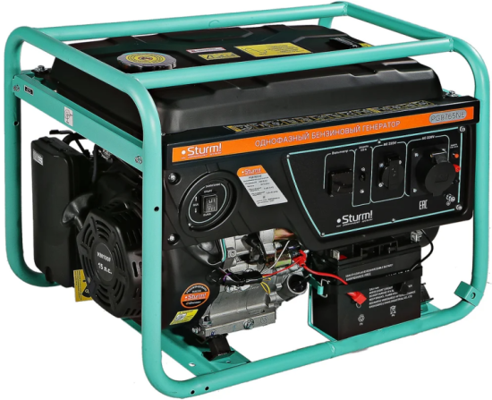 Бензогенератор Sturm! PG8765NE, макс. мощность 5,6 кВт, Электростарт, АКБ 