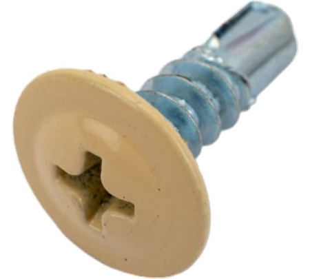 Саморезы с пресшайбой сверло 4,2 х 13 слоновая кость 100шт