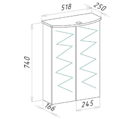 Дверка от зеркального шкафа "Мимоза" левая