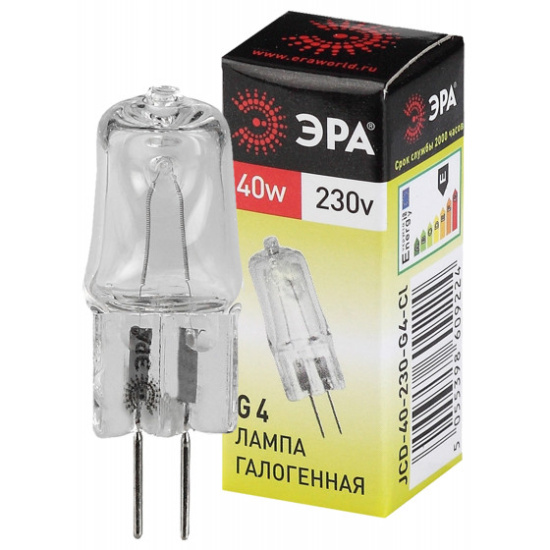 Лампа галогеновая ЭРА G4-JCD-40W-230V-CI