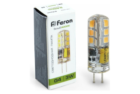 Лампа светодиодная LB-422 силикон 3W 12V G4 4000K капсула 25532