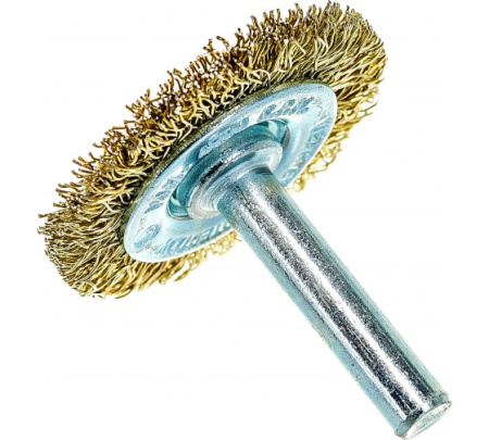 Щетка для дрели 20мм плоская со шпилькой, латунь Matrix 74442