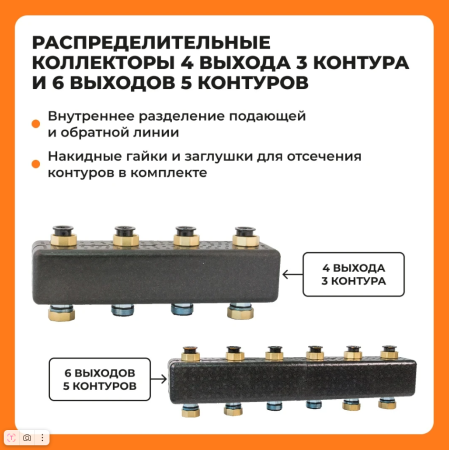 Коллектор распределительный 11/2"х4 Zota 