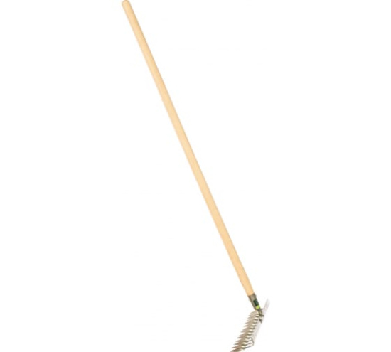 Грабли 14-зубые,340мм, нерж.стальс черенком,витые//СИБРТЕХ (61760)