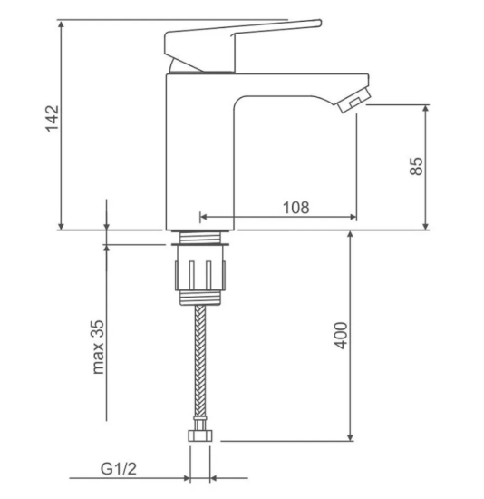 Смеситель для раковины SWES FANTO 1MPZ00/0461