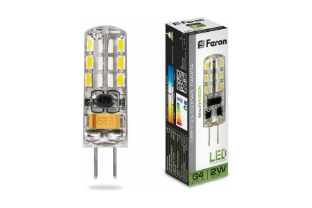 Лампа светодиодная LB-420 прозрачная 2W G4 4000K капсула 25448