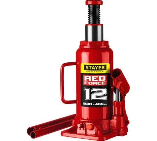 Домкрат STAYER RED FORCE  бутылочный  гидравл.12т, 230-465