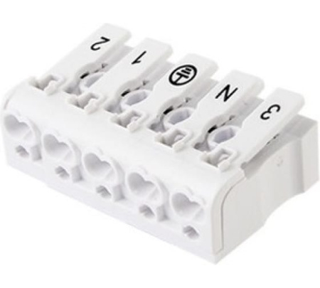Клемма соединительная пружинная КСП5-3L+N+PE 16A 