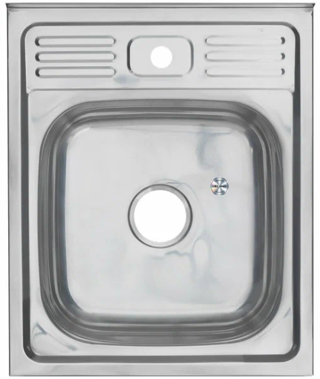 Мойка стальн.нерж.50*60 накладная с сифоном 004ta