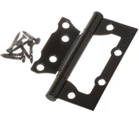 Петля накл. 100х75х2,0 без врезки б/к черный "VRATA" 208313