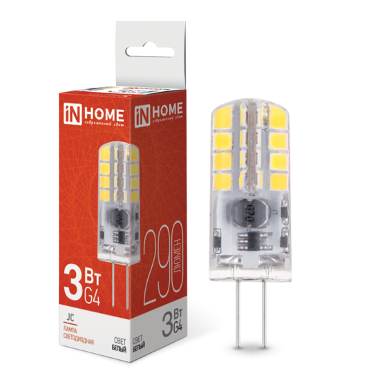 Лампа светодиодная LED-JC-Regular 3Вт 220В G4 4000К 250Лм (002670)