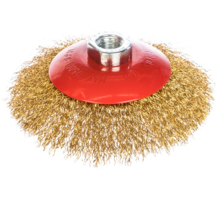 Щетка для УШМ 125мм, М14, "тарелка", витая проволока// Matrix 74616