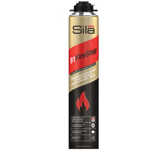 Пена монтажная Sila PRO B1 FIRESTOP огнестойкая 750мл