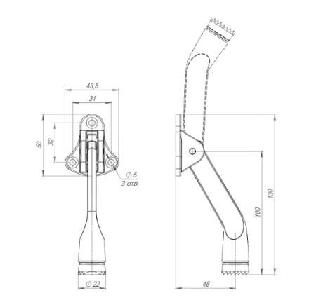 Ограничитель напольный "Козья Ножка" черный