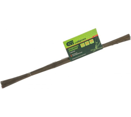 Проволока стальная в прутках 400мм/100шт, вязальная, термообработанная 0,9 мм // Сибртех (84914)