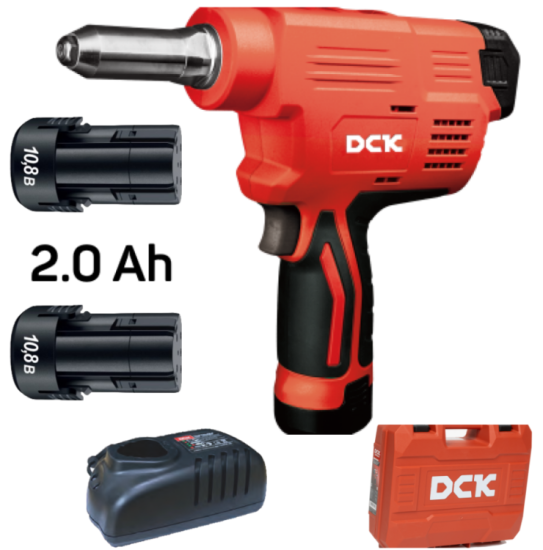 Заклепочник аккум. DCK KDPM50 10,8В 2*2Ач 10000Н 2,4-5мм