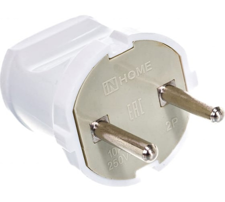 Вилка МК 01 бел 10001 10 А IN HOME(01547/00572)/4142/А113