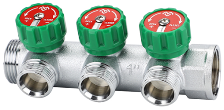 Коллектор регулировочный 1х3/4 - 3 выхода хромированный VARMEGA VM14633