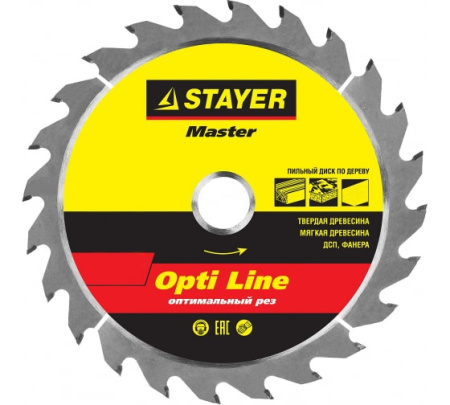 Диск пильный по дереву 200х32 36Т STAYER Opti line (3681-200-32-36)
