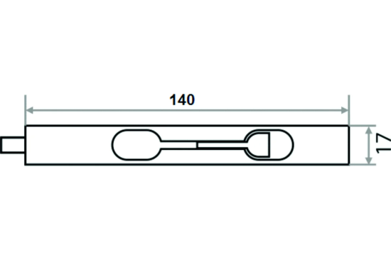 Ригель (хром) длина 140 мм