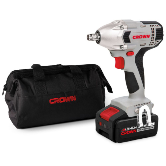 Гайковерт акк. XSerie CT22016L-4TB (18В, 280 Нм, 4,0 Ач х 2Li, квадрат 1/2) CROWN