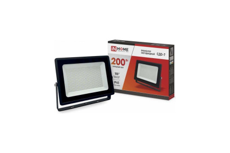 Прожектор светодиодный СДО-7 200Вт 230В 6500К черный IP65 034676