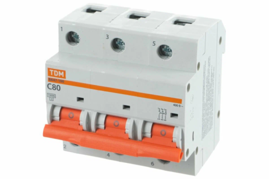 Автомат 4П 80А ВА47-100 10кА х-ка С TDM 38108