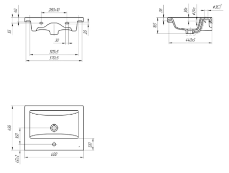 Умывальник Домино COMO 60 136499
