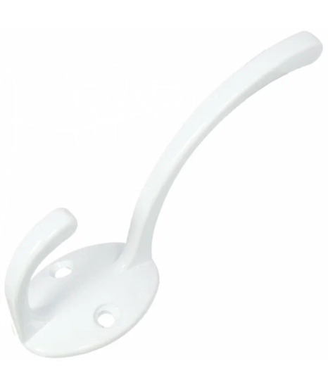 Крючок 2-х рожковый ZY-703A белый 302018