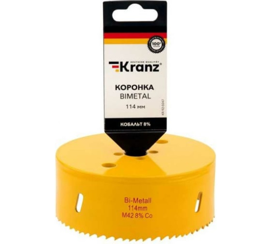 Коронка BIMETAL, 114 мм. KRANZ 92-0247