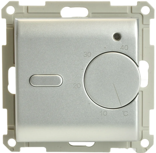 Терморегулятор для теплого пола механический 3500W Катрин серебро GLS00-7117-03