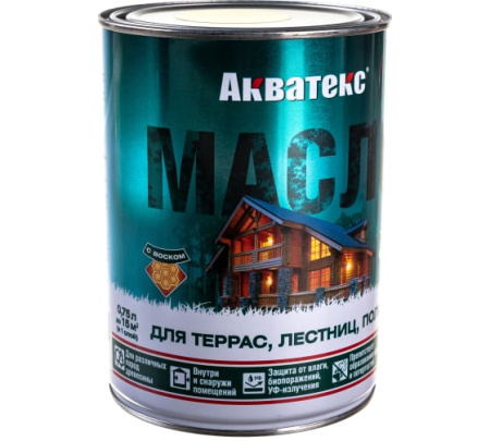 Масло д/тераас/лестниц/полов  Акватекс Рогнеда 0,75л б/ц
