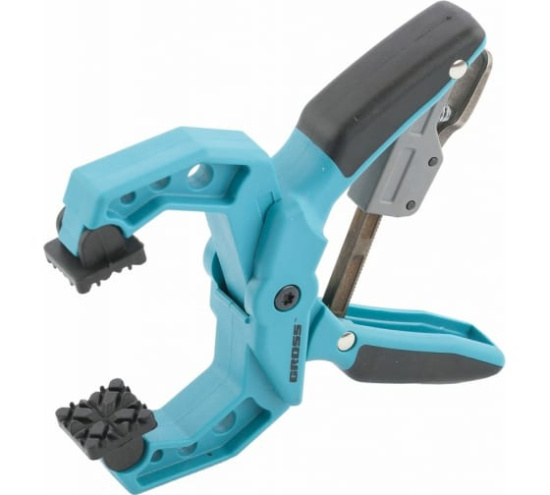 Струбцина клещеобразная, пласт. корпус,храповый мех-м жесткой фиксации,1-1/2"/38 мм// Gross (20801)