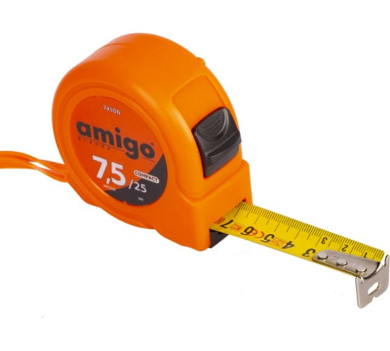Рулетка 7,5м х25 мм,Amigo Grande  74106