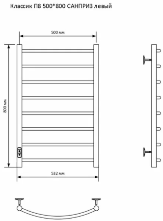 ПСШ Классик П8 электрический 500*800 U оружейная сталь САНПРИЗ 11176ОС