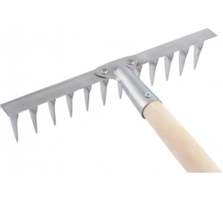 Грабли 12-зубые,290мм, нерж.стальс черенком,витые//СИБРТЕХ (61754)