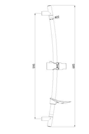 Стойка душевая 685 мм с круглой мыльницей, хром LM8064C/ 96731