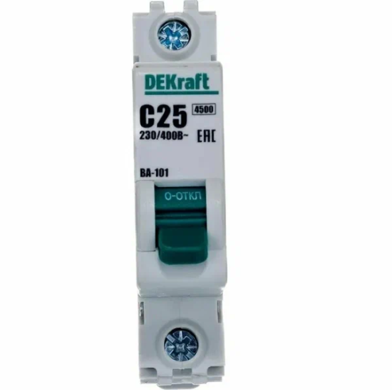 Автомат 1П 25А  4.5кА х-ка С DEKraft (00571/11056)
