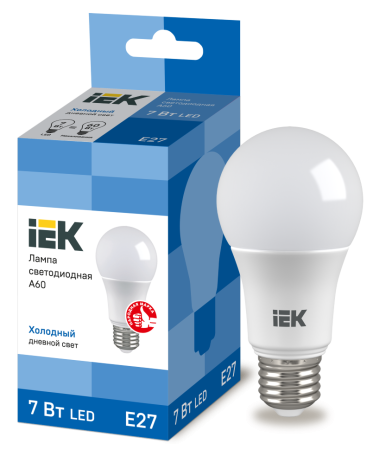 Лампа светодиодная LED-A60 ШАР 7Вт 230В 6500К Е27 IEK