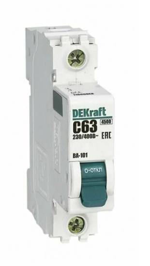 Автомат 1П 63А  4.5кА х-ка С DEKraft (11060)