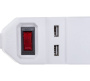 Фильтр сетевой ЭРA USF-5-es-1.5m-USB-W (белый) с зазем.,3 x 0.75мм2 с выкл.,5гн, 2USB, 1,5м (018555)