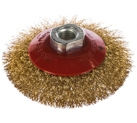 Щетка для УШМ 100мм, М14, "тарелка", витая проволока// Matrix 74608